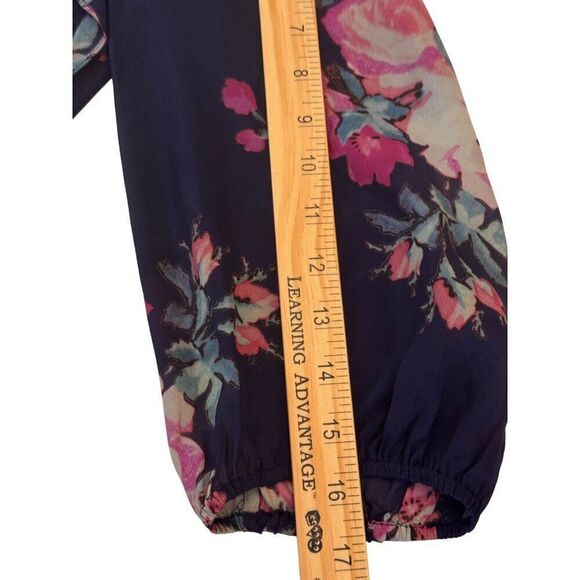 Anthropologie Brand Leifsdottir Floral Silk Blouse Sz S EUC Romantic Boho Vibes - Picture 5 of 12